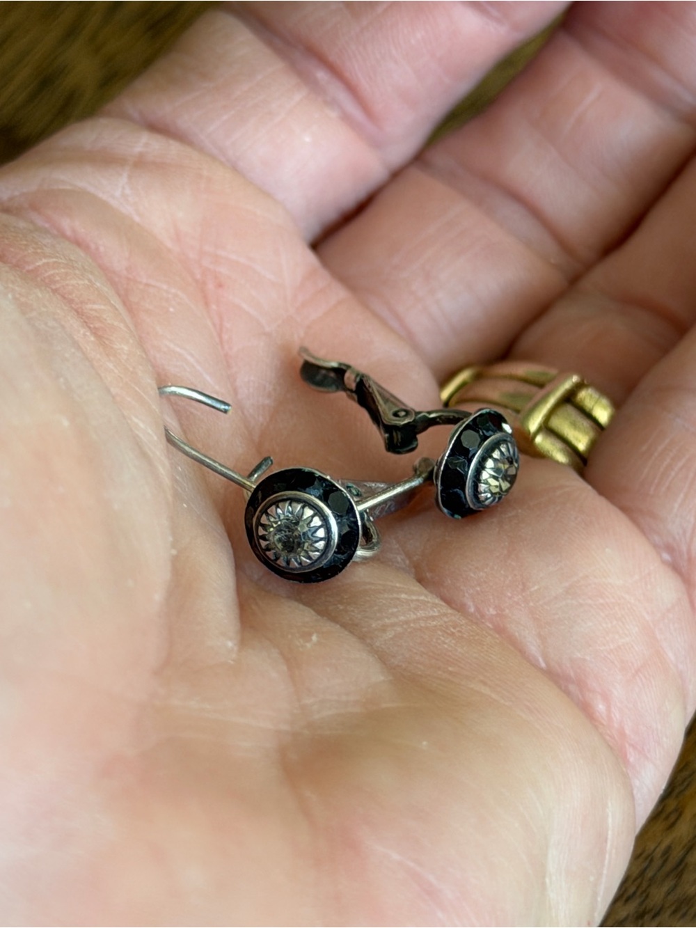 Liz Palacios Black and Silver Tone Swarovski Crystal Disc Drop Earrings - Women - Picture 2 of 5
